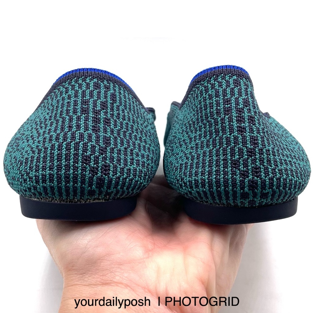 Rothy’s The Point Spruce Python Blue Green Flats … - image 7